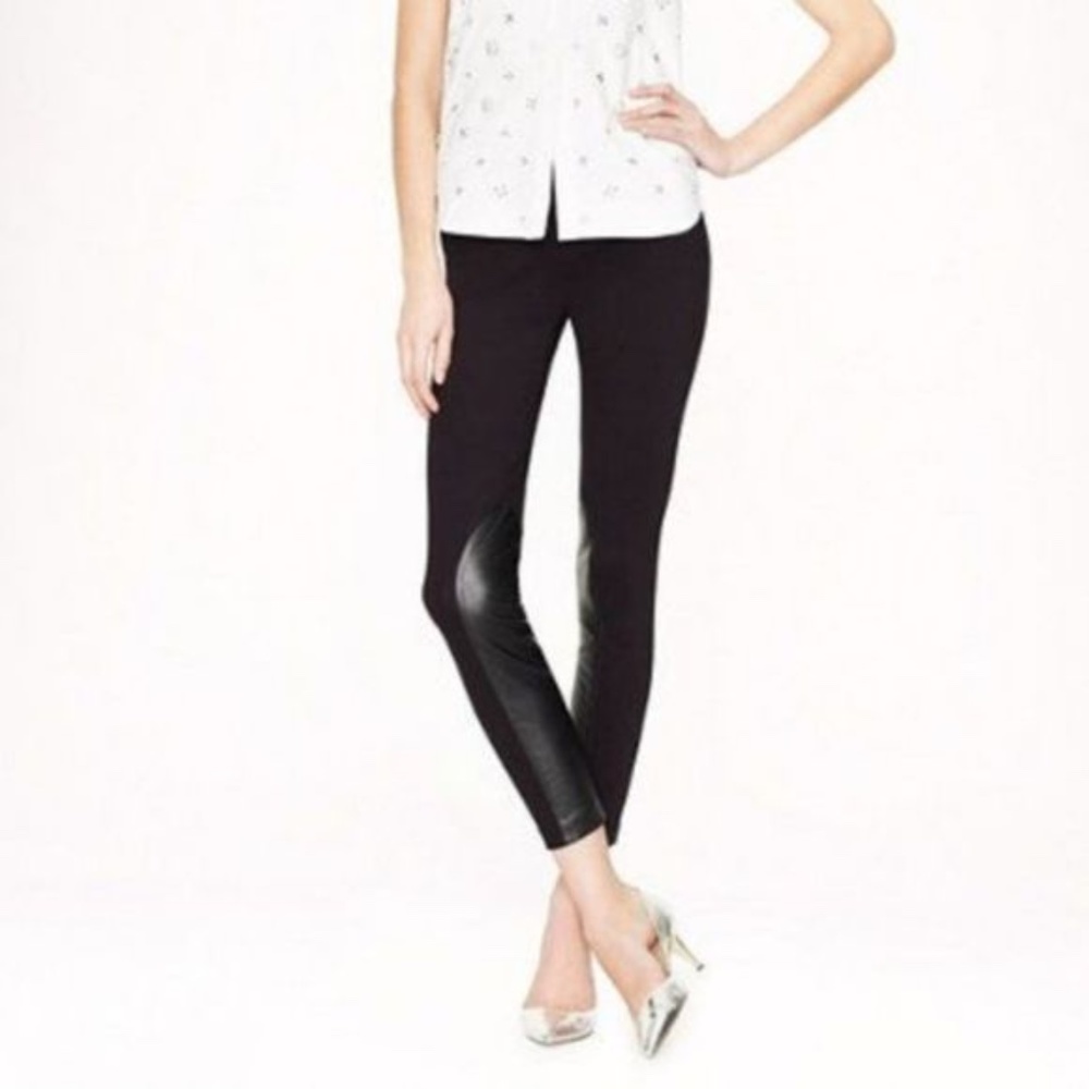 J. Crew Pixie Legging Pants with Leather - Size 2